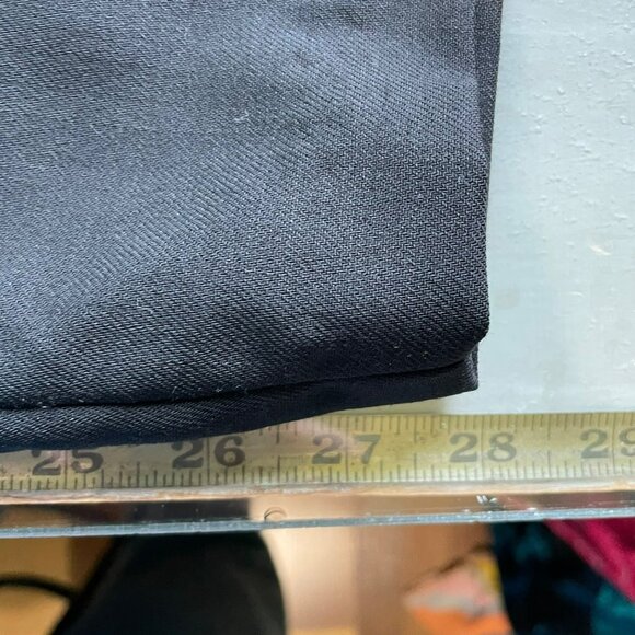 Eileen Fisher Flat Front Wool Trouser Pants Size Medium Side Zip Black Minimal - Picture 5 of 7